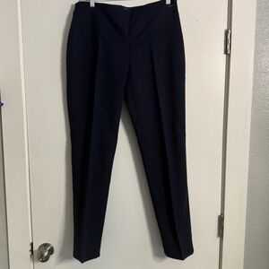TAHARI Navy Blue Pants size 10 side zipper ankle straight leg